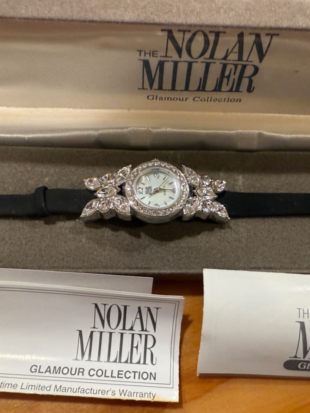 Nolan Miller Glamour Collection Watch w Crystal Butterfly Accents Needs Battery